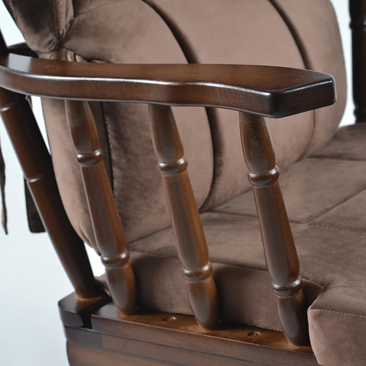 Comfort Deluxe Glider Chair and Ottoman Set (Brown), Large