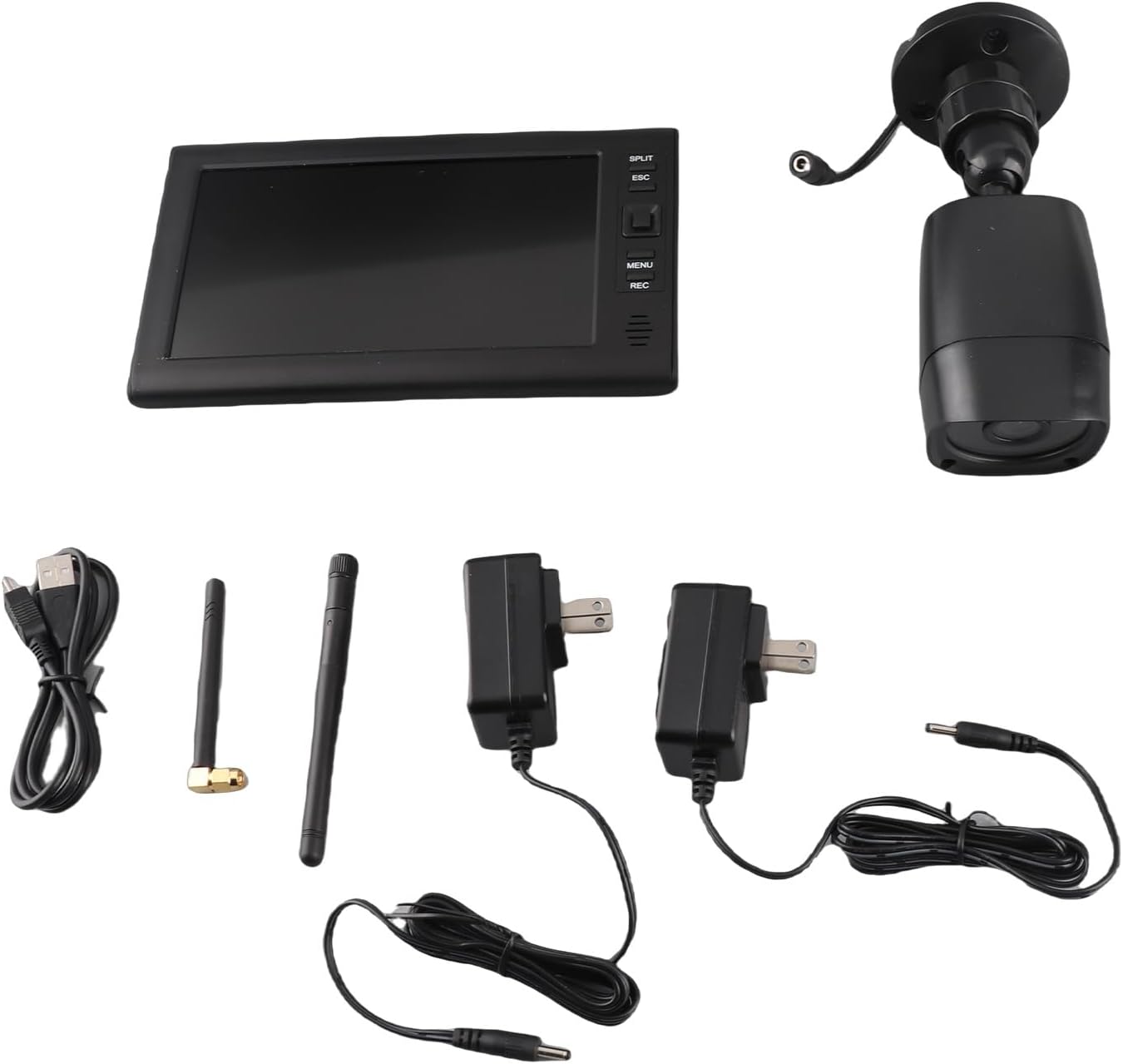 Outdoor Security Camera, Home Security Surveillance Camera, IR Night Vision, Motion Detection and Remote View with 4CH Surveillance Monitor System Display and TF Card