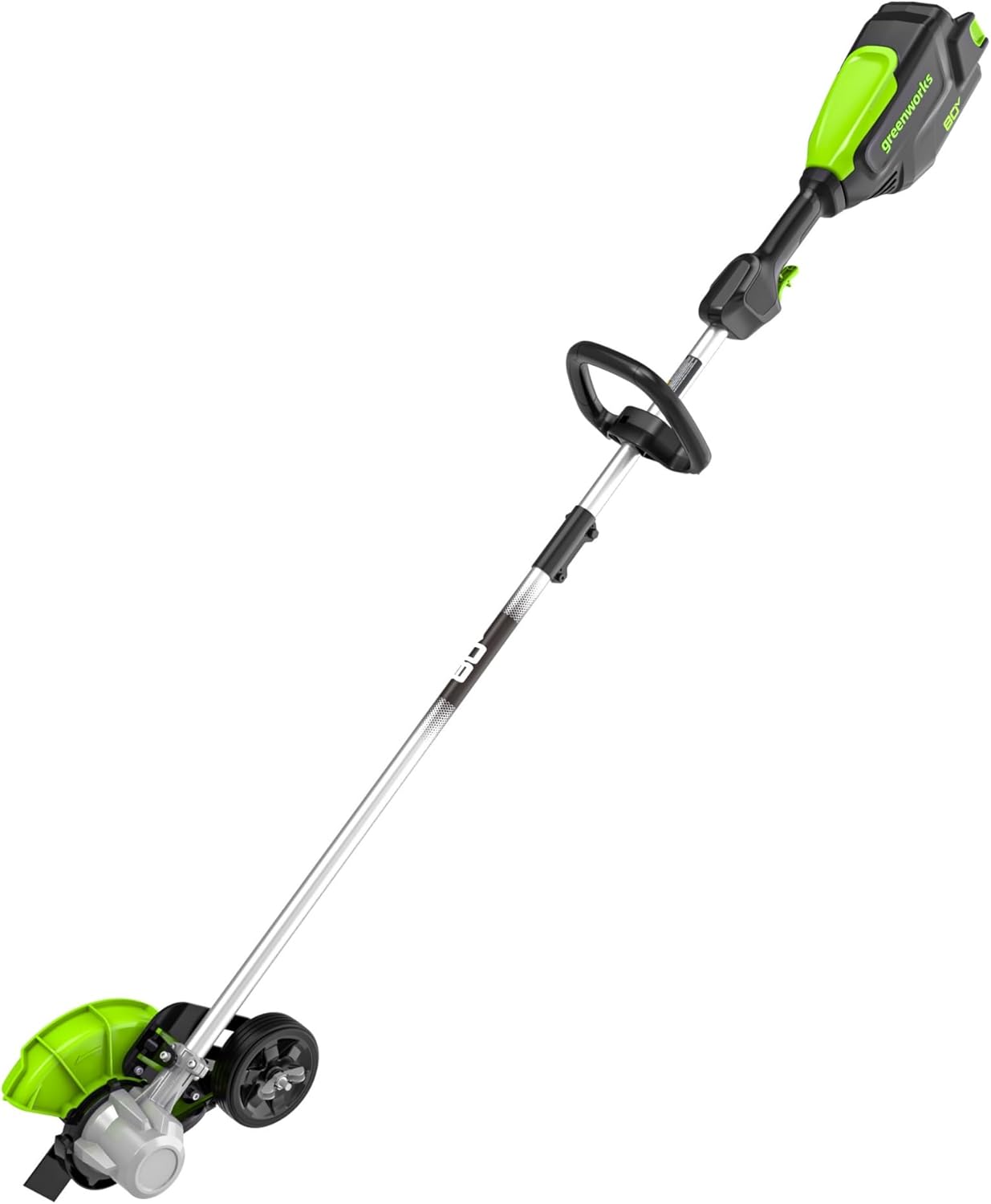 Greenworks 80V All-Terrain Brushless Edger, 8' Steel Blade, 2.25' Pro Depth & Tool-Free Adjust, 27cc Gas Power Equivalent, Battery and Charger Not Included