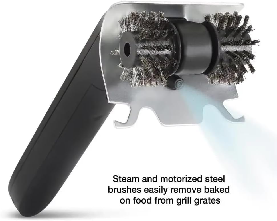 Electric Grill Cleaning Brushes Brush and Scraper with Water Reservoir Steam BBQ Cleaner for Bristles Grill Brush Charcoal Scraper Gas Cook Tool (Rechargeable Model (with 3000 mAh Lithium Battery))