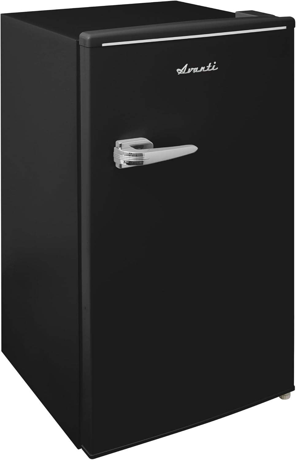 Avanti Mini Fridge Retro Design Compact Refrigerator for Home Office or Dorm, Features Single Door Removable Glass Shelves Manual Defrost and Mechanical Adjustable Temp Control, 3.0-Cu.Ft, Black