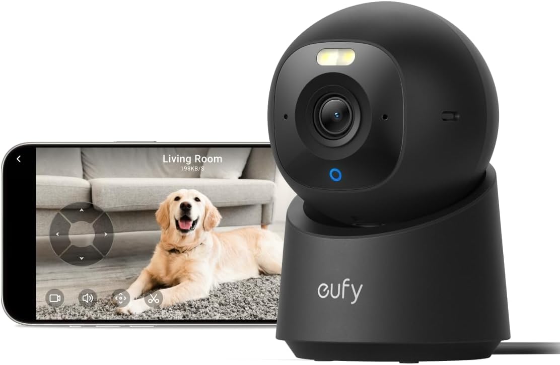 eufy Indoor Cam E30 with Indoor Cam S350(Bundle),Latest Generation, 4K UHD Security Camera, 360 Pan-Tilt, Color Night Vision, Al Detection for Human/Pet/Audio/Crying, Hunnan/Pet Auto Tracking