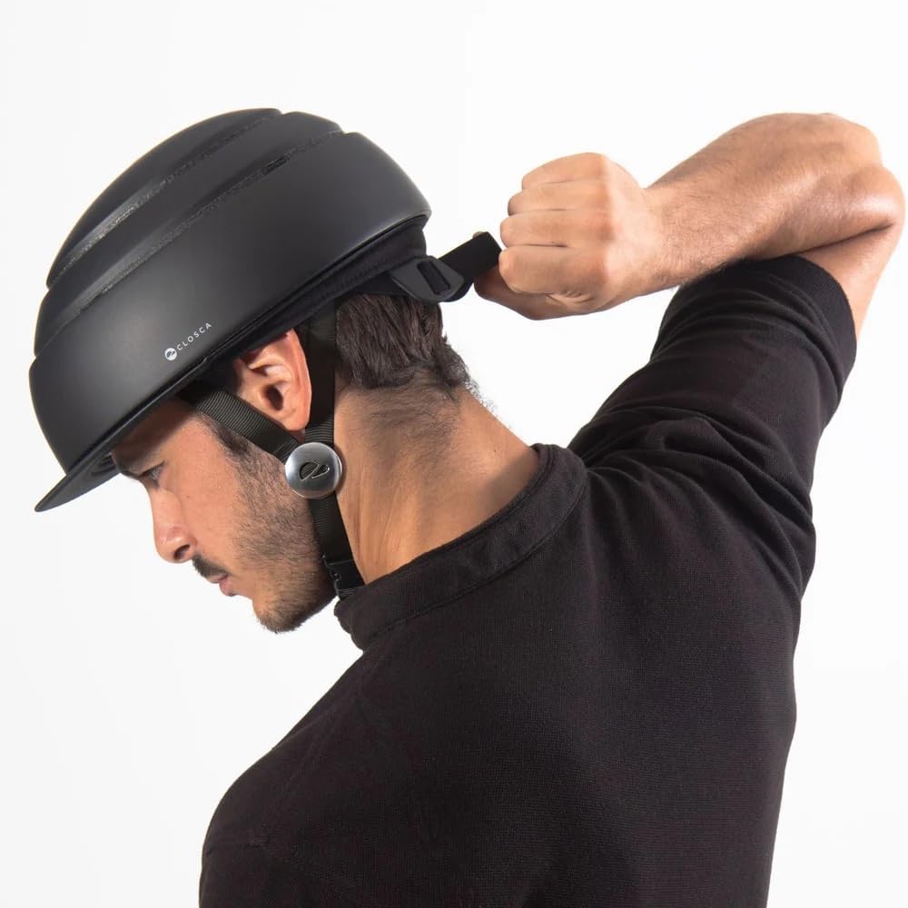 CLOSCA. Folding Helmet. Helmet with Visor. Adult Bicycle Helmet. Bike Helmet and Electric Scooter Helmet. Commuter Helmet. Collapsible Helmet. Helmet for Women and Helmet for Men.