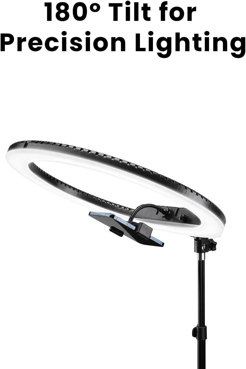 Lume Cube LED Ring Light for Videos, Selfies, Live Streaming |18' Circle Light with Stand, Phone Holder, and Camera Mount | Portable + 6.5 ft Tripod Stand and Travel Case | Battery Not Included