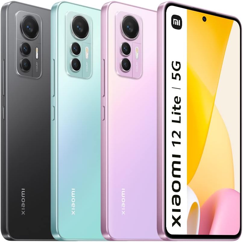 XIAOMI 12 Lite 5G + 4G LTE (128GB + 8GB) Global Version Unlocked 6.55' 108MP Triple Camera (Tmobile Mint & Global) + (w/Fast Car Charger Bundle) (Lite Black Global)