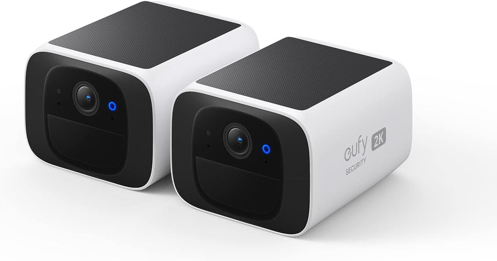 eufy Security S220 SoloCam 2-Cam Pack with Homebase 3, Solar Security Camera, Wireless Outdoor Camera, Continuous Power, 2K Resolution, Wireless, 2.4 GHz Wi-Fi, No Monthly Fee, HomeBase 3 Compatible