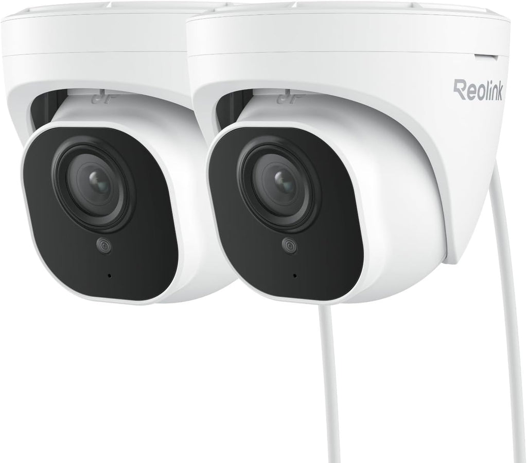 REOLINK 4K Outdoor Cameras for Home Security, IP PoE Dome Surveillance Camera with Human/Vehicle/Pet Detection, 25FPS Daytime, Work with Smart Home, Up to 512GB microSD Card, RLC-820A (Pack of 2)