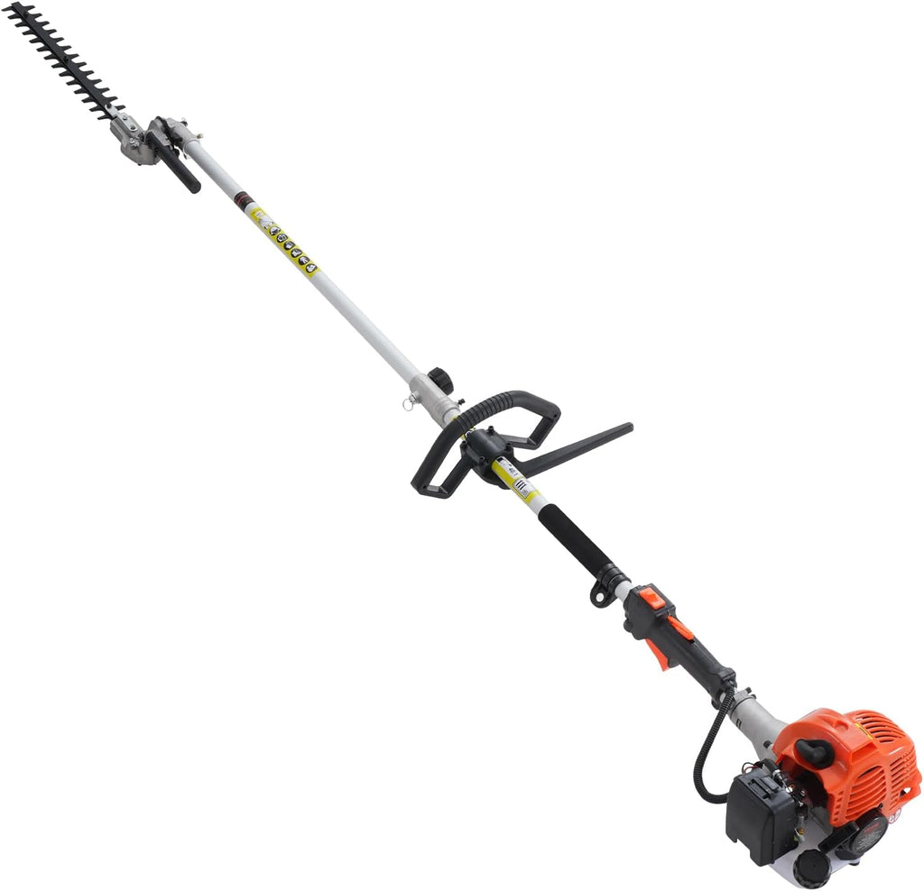 VEVOR 5-in-1 26cc 2 Cycle Gas Powered Dual Sided Hedge Trimmer, Weed Eater, String Trimmer, Edger, Pole Saw Chainsaw Pruner with EPA, CE and EMC Certification