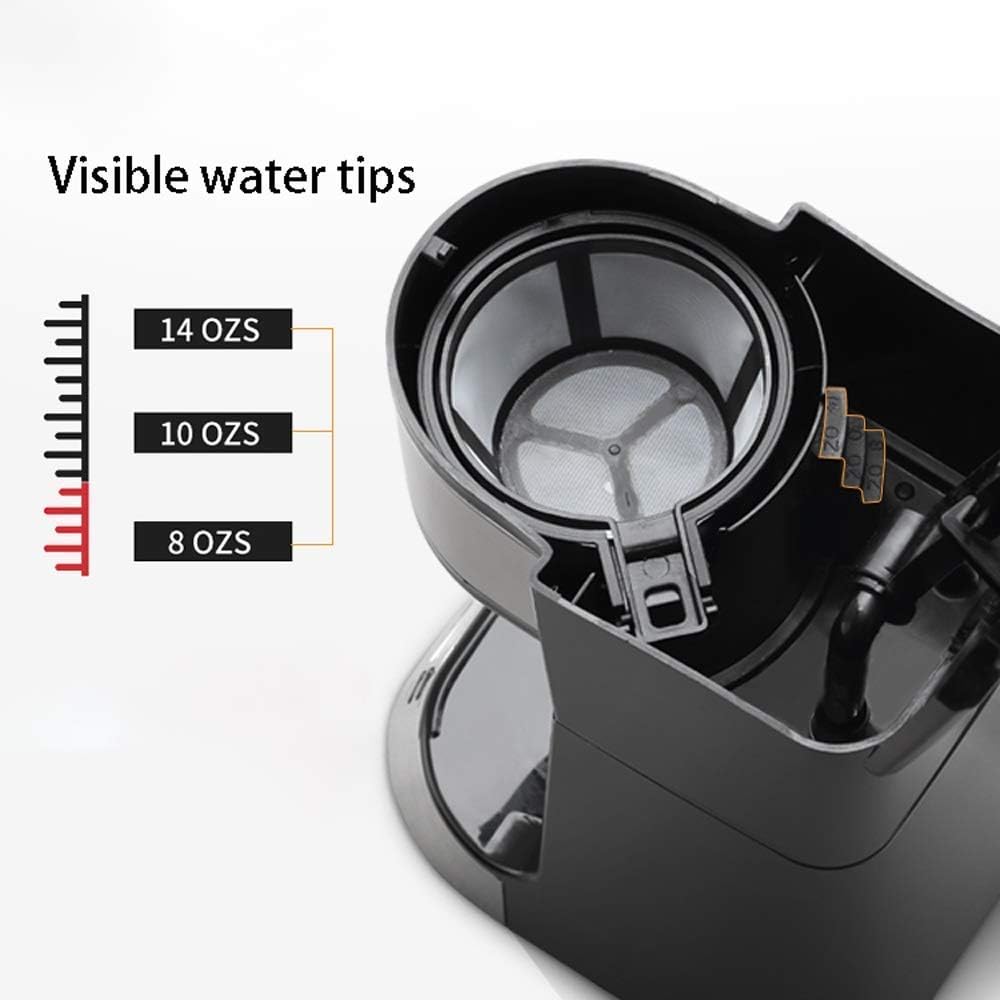 Coffee machine Coffee Machine,With Filter Coffee Machine,More Flavor,Stainless Steel+Food Grade 650-750W,420Ml,Black,Compatible With Family,Office