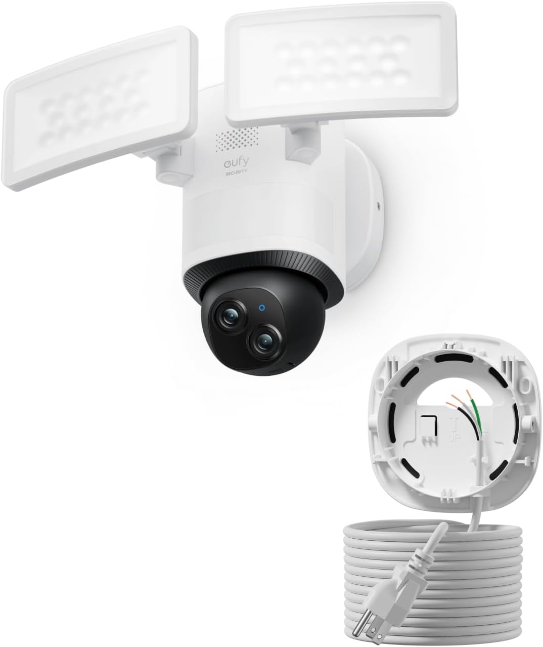 eufy Security eufy Floodlight Camera E340 (AC Cable) SoloCam S340, Security Camera Outdoor, 360° PTZ, 24/7 Recording, 2.4G/5G Wi-Fi, Dual Cam, HB3 Compatible, No Monthly Fee