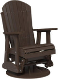 LuxCraft 2' Adirondack Outdoor Swivel Glider Chair, Patio Gliding Rocker, Swiveling Glider Rocking Chair for Outside (Brazilian Walnut)