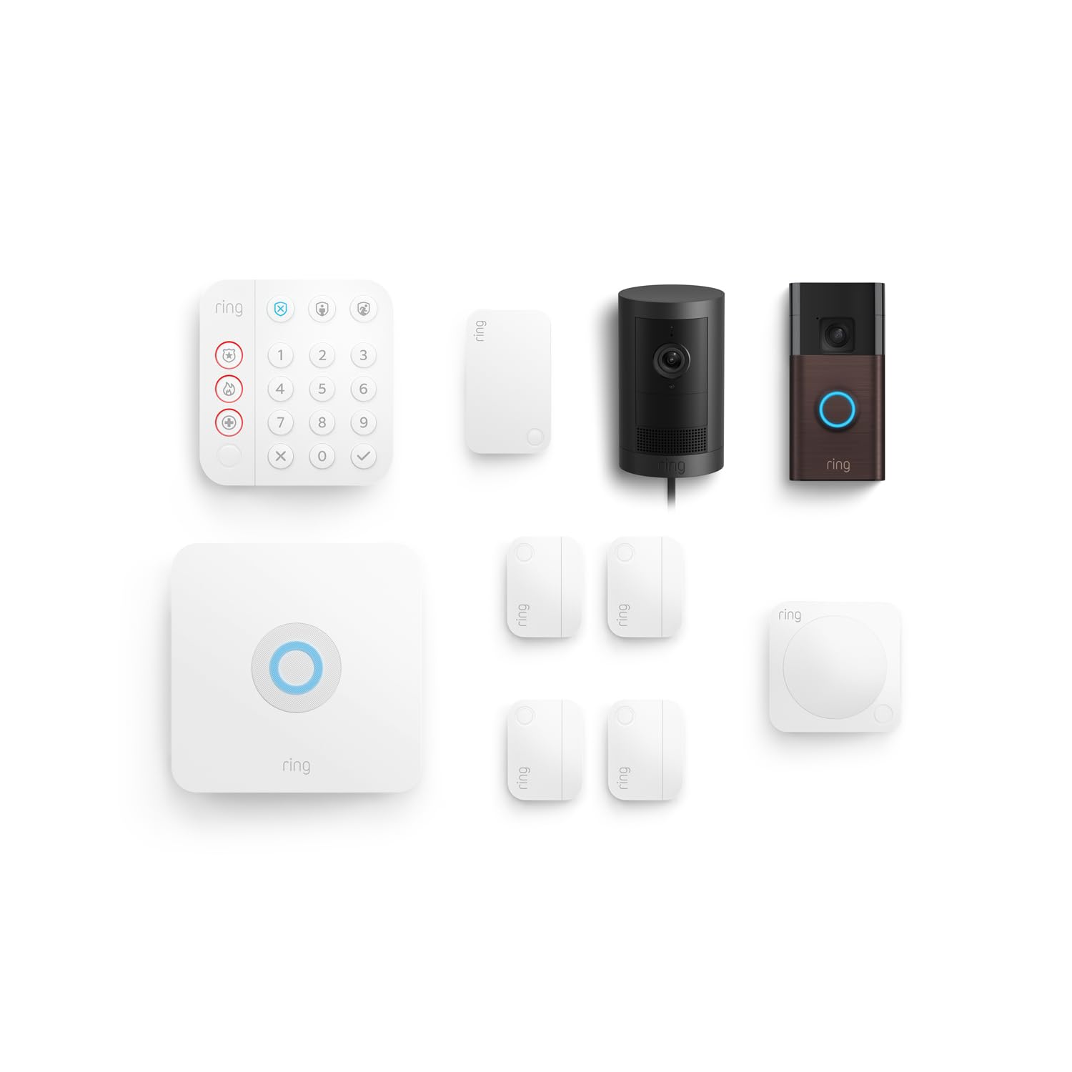 Ring Alarm 8-Piece Kit with Ring Outdoor Cam Plus, Plug-in and Ring Battery Doorbell