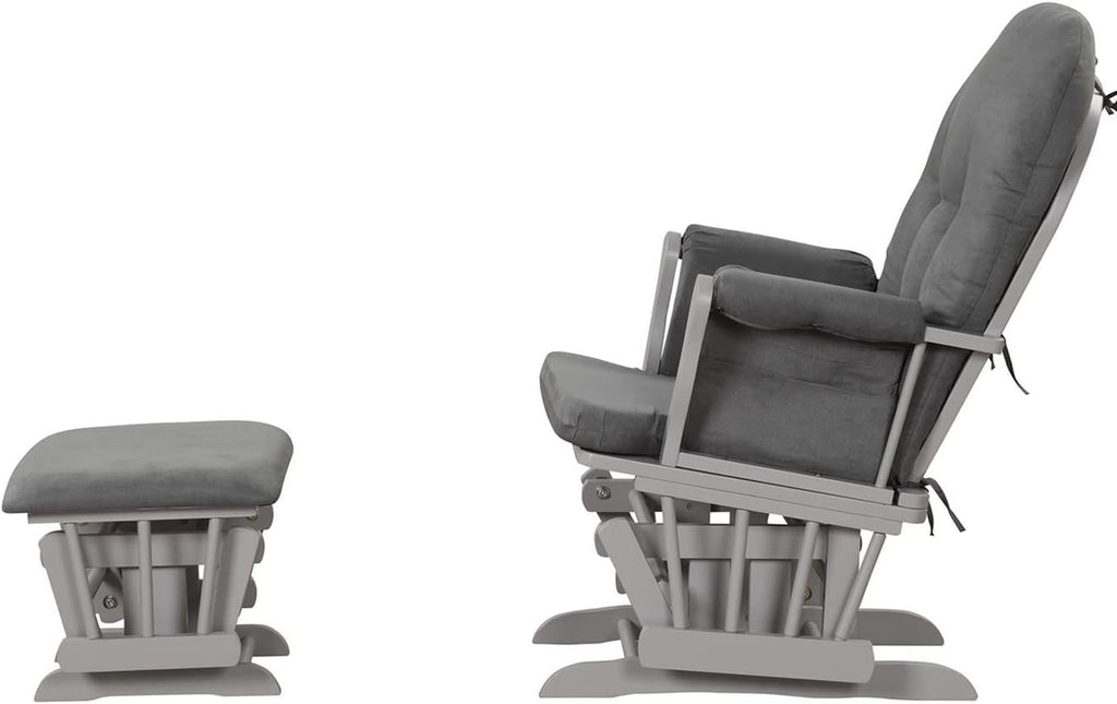Angel Line Grayson Glider and Ottoman, Gray w/Dark Gray Cushion