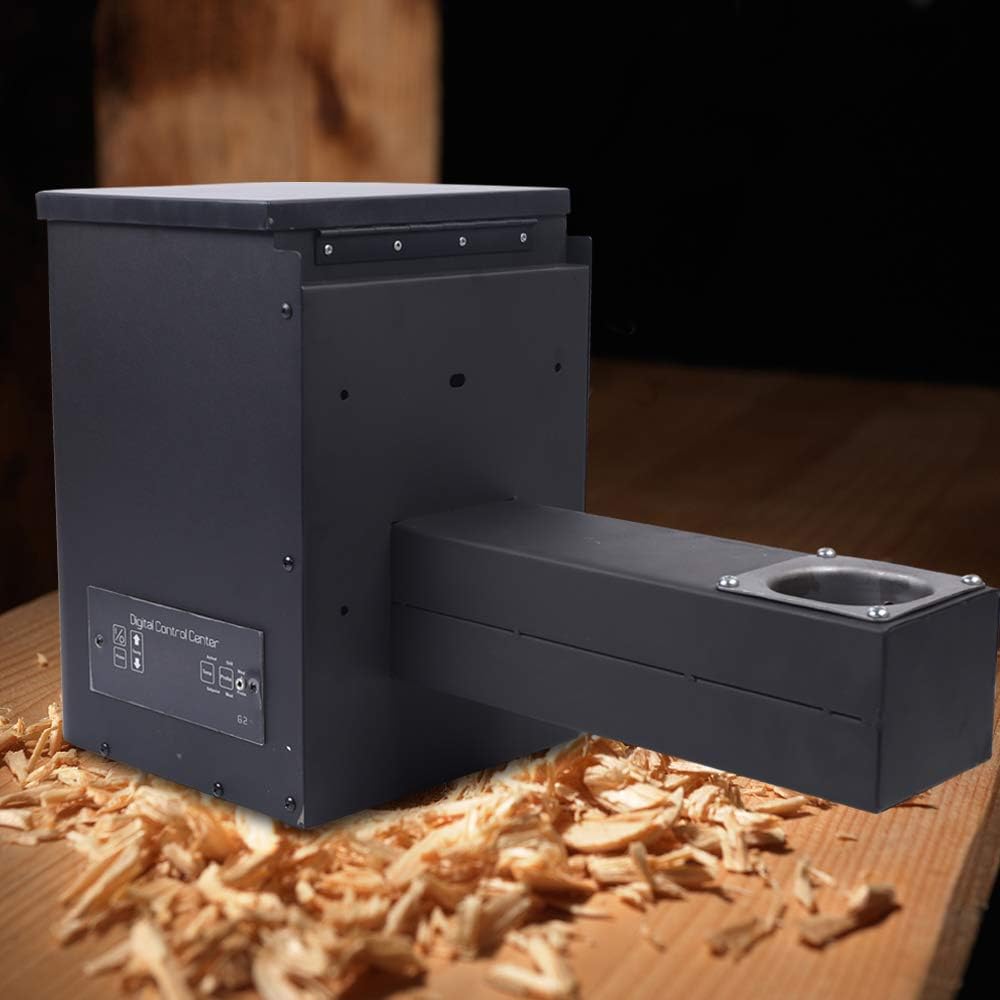 Vertical Pellet Hopper Pellet Storage Smoker Assembly Kit Electric Wood Pellet Grill Vertical Pellet Hopper With Digital Temperature Controller for Smoke Bake Roast