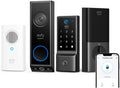 eufy Security Video Doorbell E340 (Battery Powered) with on Chime, Smart Lock C220, Dual Cameras with Delivery Guard, 2K Full HD and Color Night Vision, HomeBase S380 Compatible, No Monthly Fee