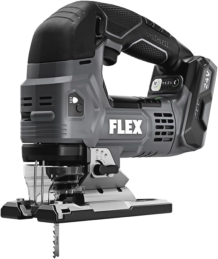FLEX 24V Brushless Cordless Orbital Variable Speed D-Handle Jig Saw Tool Only, Battery and Charger Not Included - FX2231-Z