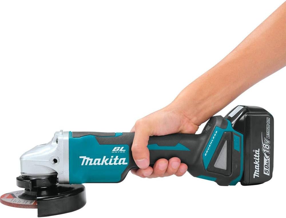 Makita XAG11T 18V LXT® Lithium-Ion Brushless Cordless 4-1/2' / 5' Paddle Switch Cut-Off/Angle Grinder Kit, with Electric Brake (5.0Ah)