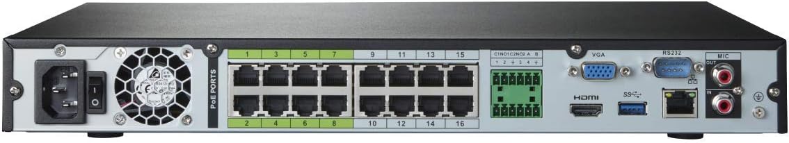 Lorex NC4K8-3216BB 32 Channel 4K Security Camera System with N882A38B 8TB 4K Fusion NVR, 16 Port ACCLPS263B POE Switch and 16 E841CAB 8MP Bullet Cameras