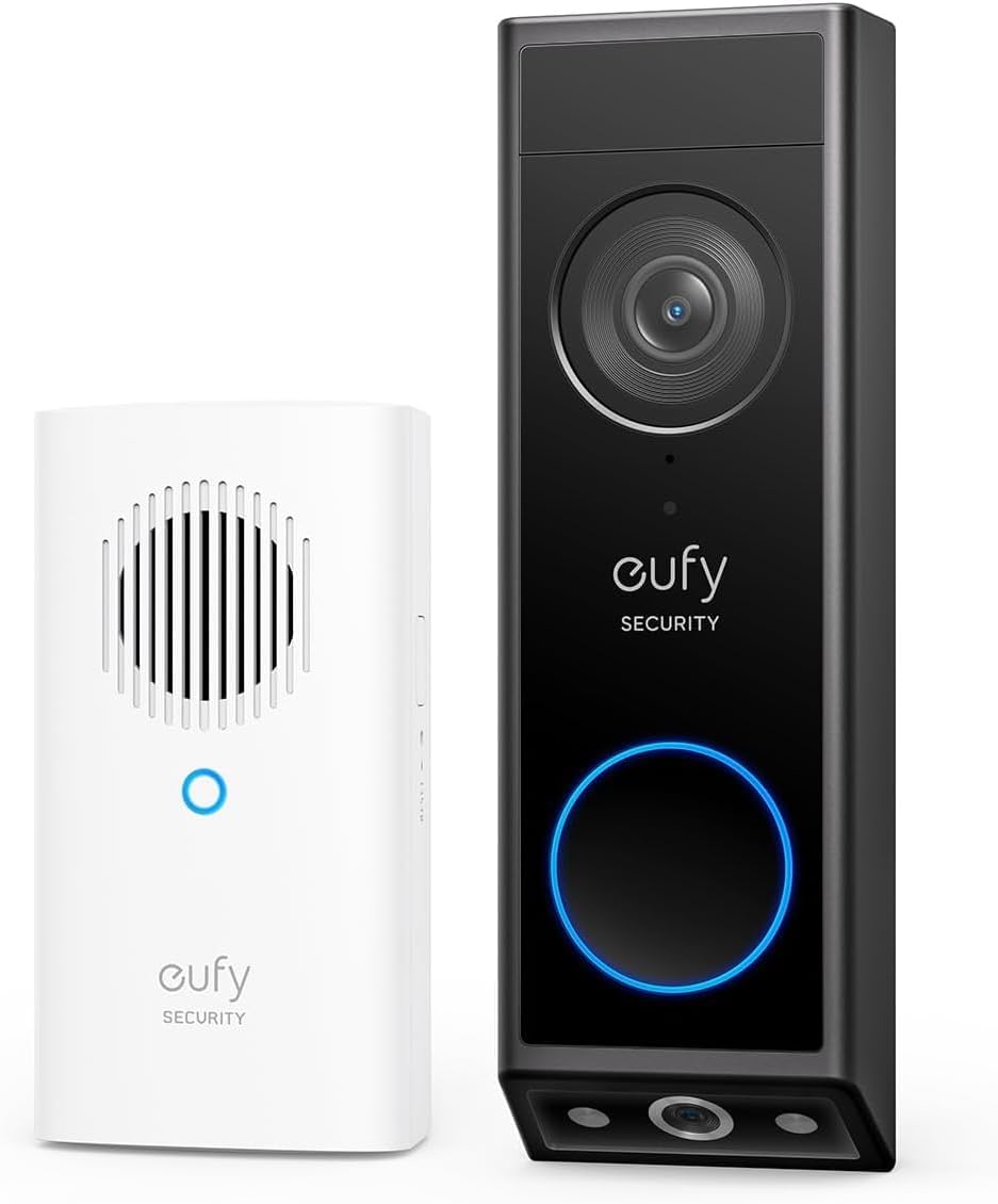 eufy Security Video Doorbell E340 (Battery Powered) & HomeBase S380 (Bundle),2K Full HD Dual Cameras & Head-to-Toe View, HomeBase S380 Compatible, No Monthly Fee