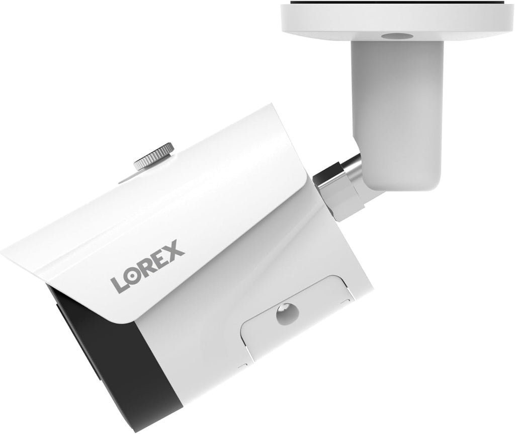 Lorex 4K 8MP IP Bullet PoE White Wired Security Camera | Add-On Camera | Color Night Vision | Smart Motion Detection (Person/Vehicle) | Listen-in Audio | IP67 Weatherproof | Metal Housing