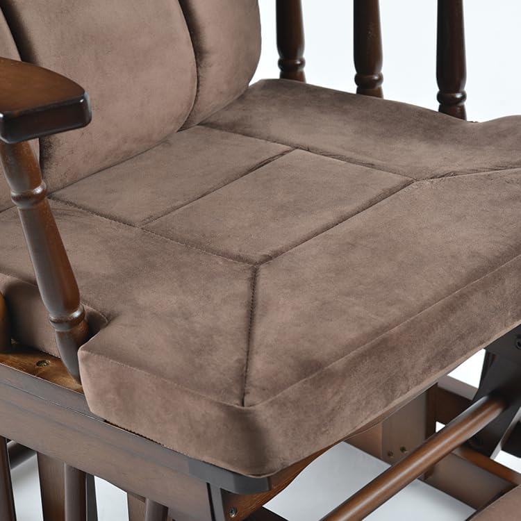 Comfort Deluxe Glider Chair and Ottoman Set (Brown), Large