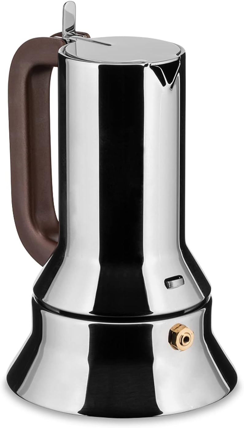 Alessi 9090/1 - Design Stovetop Espresso Coffee Maker, 18/10 Stainless Steel, Mirror Polished, 1 cup