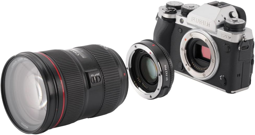 VILTROX EF-FX2 Pro Lens Mount Adapter Auto Focus Ring Adapter 0.71x Reducer Speed Booster with Security Lock Compatible for Canon EF Mount Lens to Fuji X-Mount Camera X-T20 X-T10 X-T100 X-PRO2 X-A20