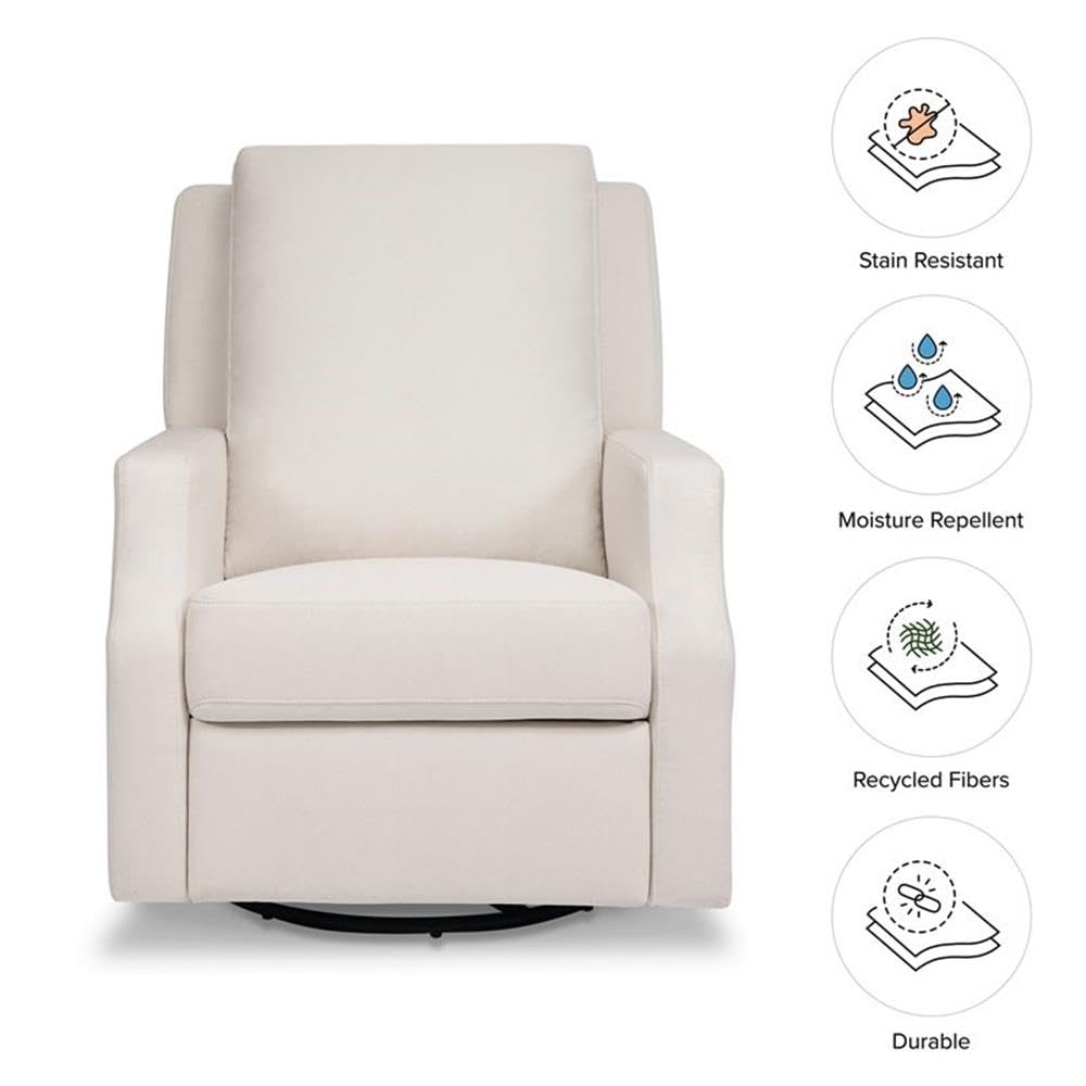 Namesake Crewe Glider Recliner Nursery Chair - GREENGUARD Gold & Certi-PUR US Certified Rocker Recliner - Glider Rocking Chair for Nursery & Living Room - Manual, 360° Swivel, Performance Cream