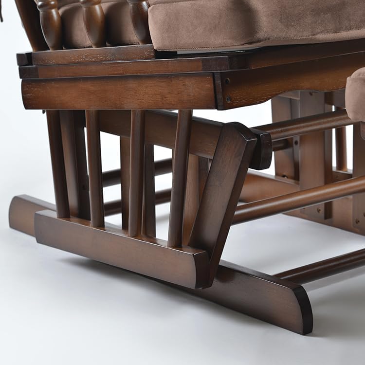 Comfort Deluxe Glider Chair and Ottoman Set (Brown), Large