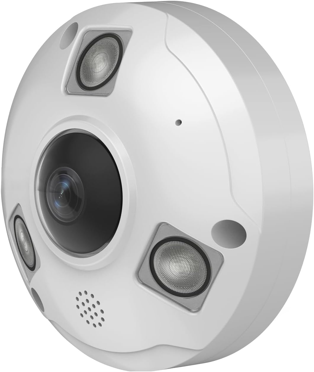 5MP POE IP Fisheye Camera, 1.44mm Lens 360° Viewing Angle Metal Panorama Camera, Mic. Audio in, 48ft Infrared Night Vision, Motion Detection, WDR, IP66 Water-Proof Indoor&Outdoor