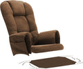 BECHAEO 5PCS Suede Glider Rocker Replacement Cushions with Ottoman Cover Thicken Soft Rocking Chair Cushion Set for Indoor Nursery Glider Rocking Chair, Brown