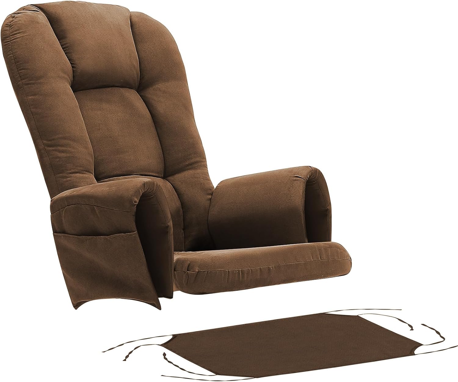 BECHAEO 5PCS Suede Glider Rocker Replacement Cushions with Ottoman Cover Thicken Soft Rocking Chair Cushion Set for Indoor Nursery Glider Rocking Chair, Brown