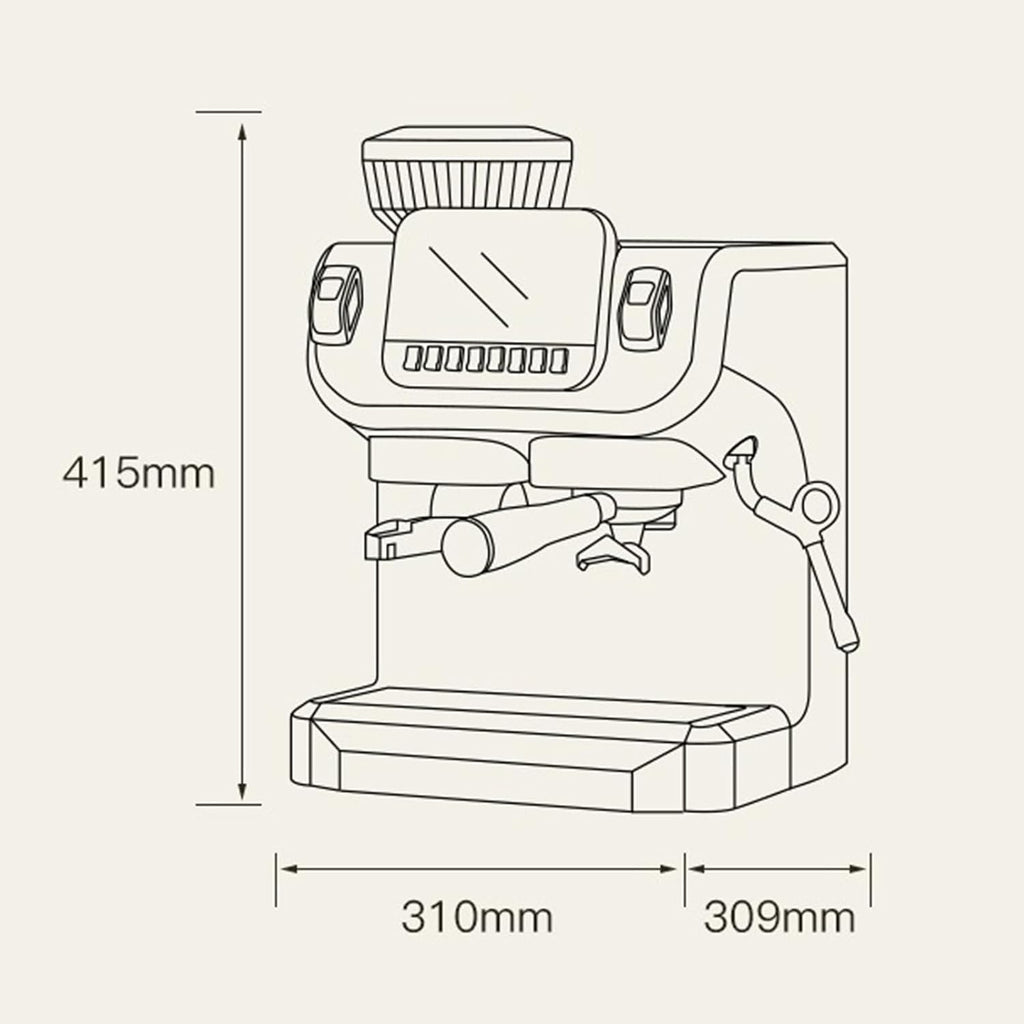 15 Bar Pump Professional Pressure Coffee Maker, Manual Espresso Machine, with Milk Frother/Steam Wand Compact Stainless Steel Coffee Maker