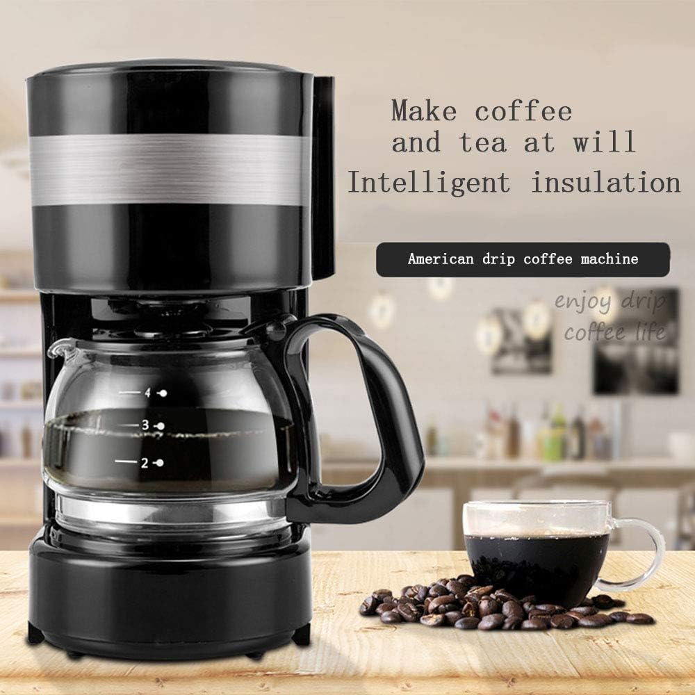 Coffee Machine Coffee Machine Coffee Maker,Household Coffee Machine,Drip-Type Automatic Filter Glass Coffee Pot,Constant Temperature Insulation Base,Anti-Burn Dry