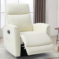 CANMOV Rocker Recliner Chair,360°Swivel Nursery Glider Recliner,Manual Recliner Sofa with Padded Armrest and Backrest,Leather Recliner for Small Spaces,Living Room,Bedroom (White)