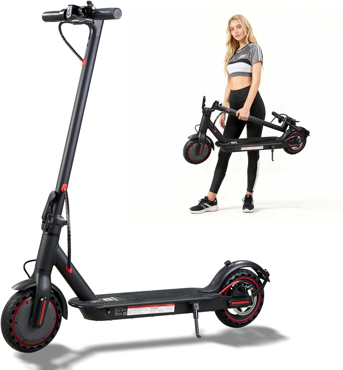 UrbanFish Electric Scooter, 350W/500W, 8.5' Tires, 21 Miles Range, 16/19 Mph, Folding E-Scooter with Dual Braking，APP Control