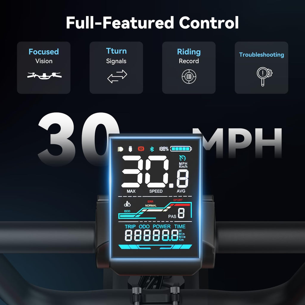 Jasion RetroVolt Electric Bike for Adults, 1500W/2000W Peak - 30/38MPH Electric Dirt Bike, 48V-52V, 13AH/20AH Battery, 65/90Miles Max Range Electric Motorcycle, 20'' X 4'' Fat Tire All-Terrain E-Bike
