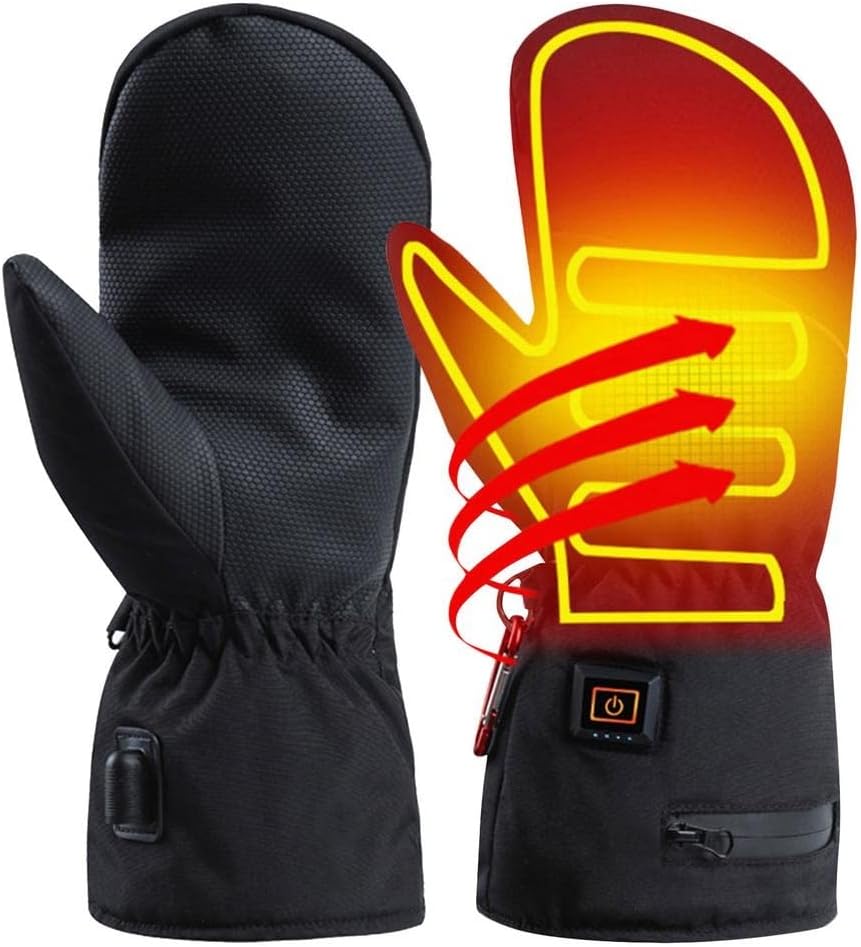 Winter Thermal Ski Cycling Heating Glove Men Women Electric Heated Gloves with 2pcs Battery Hand Warmer Mitten