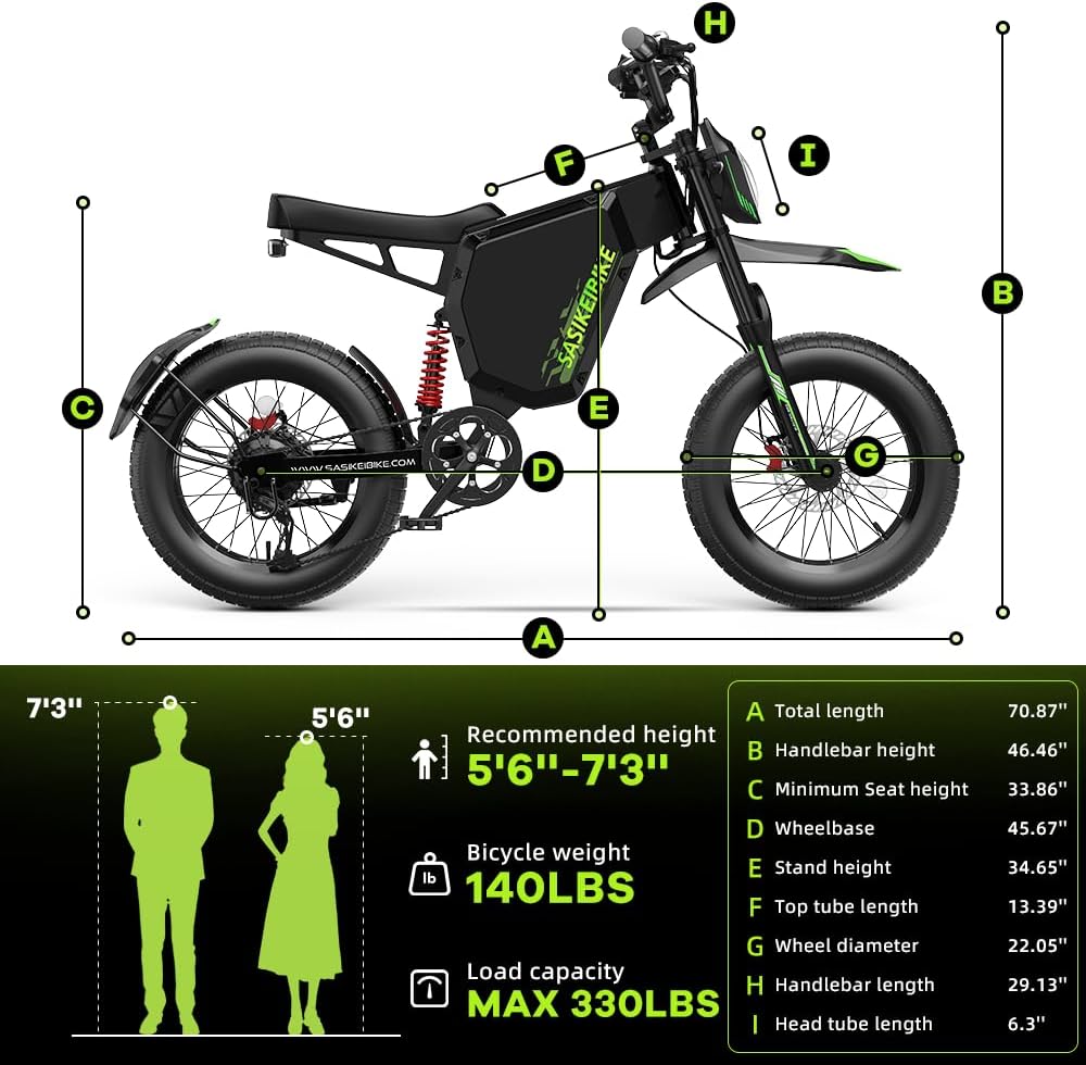 3000W Motor Peak Electric Motorcycle for Adults, 52V 35AH 45MPH+ Ebikes for Adults,20' Fat Tire Electric Dirt Bike,100 Miles Mountain Off-Road E Dirt Bike,Dual Hydraulic Brakes UL Certified