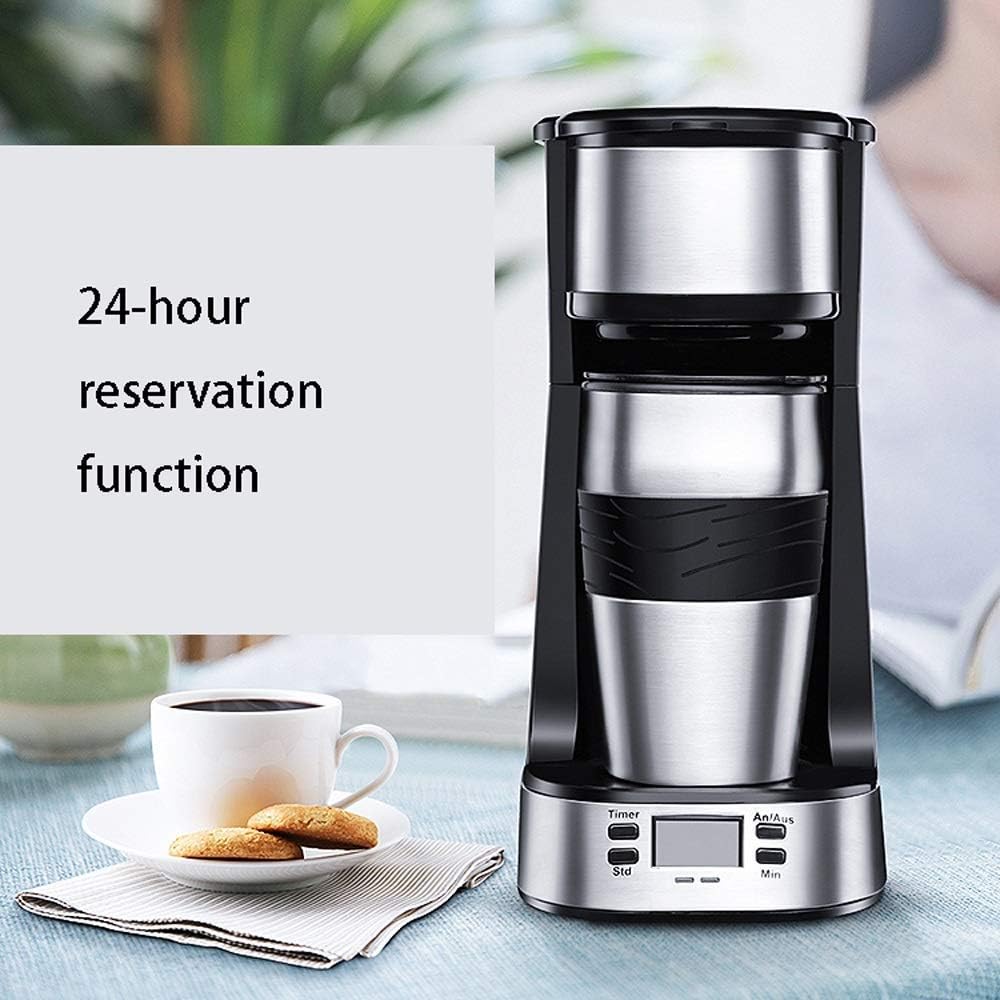 Coffee machine Coffee Machine,With Filter Coffee Machine,More Flavor,Stainless Steel+Food Grade 650-750W,420Ml,Black,Compatible With Family,Office