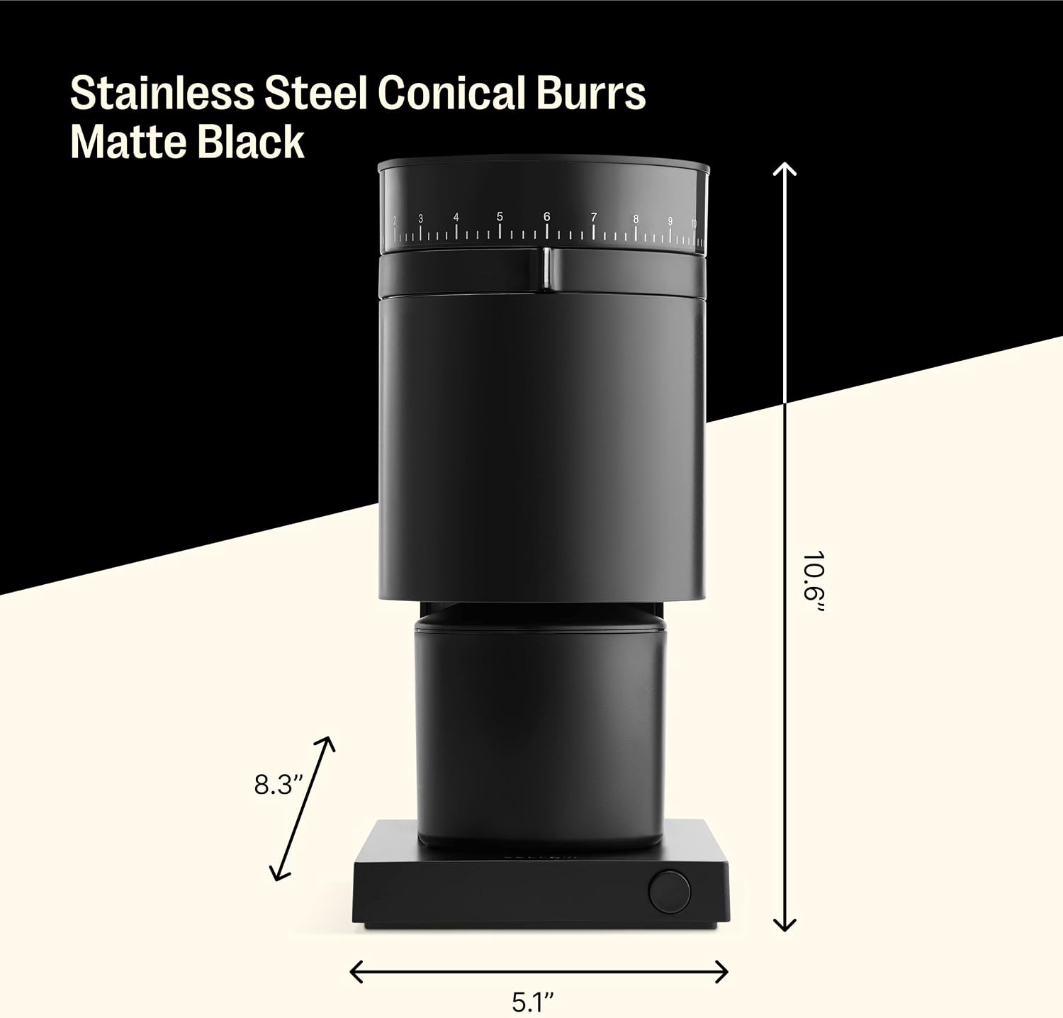 Fellow Opus Conical Burr Coffee Grinder – Electric Espresso Grinder for Home Use, 41 Adjustable Settings for Drip, French Press, Cold Brew & More, 40mm Stainless Steel Burrs, Matte Black
