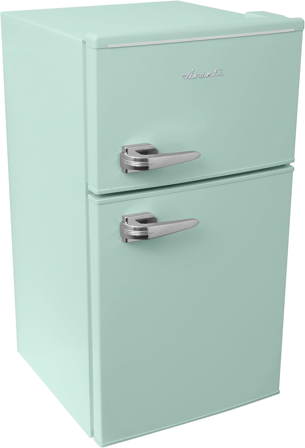 Avanti Mini Fridge with Freezer Retro Design Compact Refrigerator for Home Office or Dorm, Features Dual Doors Removable Shelves Manual Defrost and Mechanical Adjustable Temp Control, 3.1-Cu.Ft, Green