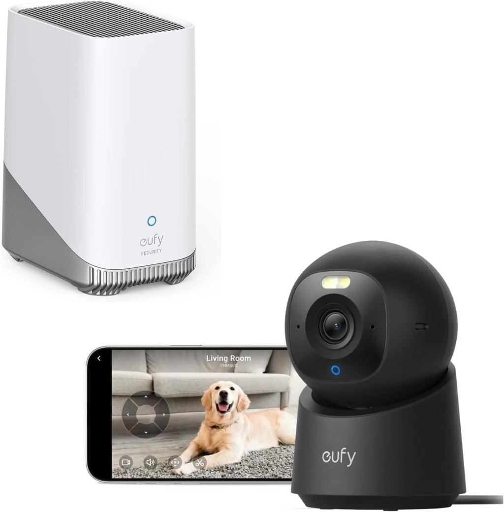 eufy Security Indoor Camera E30 with 4K UHD, 360° Coverage, Color Night Vision + HomeBase 3,eufy Edge Security Center, Local Expandable Storage up to 16TB, No Monthly Fee (Bundle)
