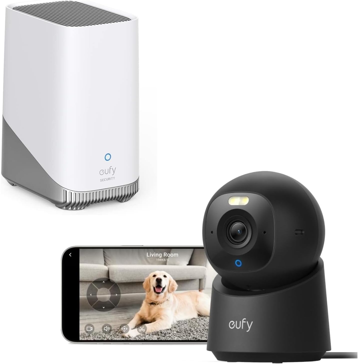 eufy Security Indoor Camera E30 with 4K UHD, 360° Coverage, Color Night Vision + HomeBase 3,eufy Edge Security Center, Local Expandable Storage up to 16TB, No Monthly Fee (Bundle)