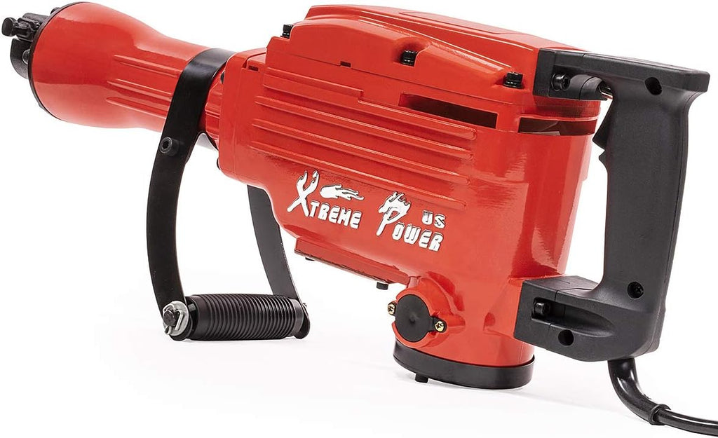 XtremepowerUS 2200W Demolition Electric Jack Hammer Chisel Heavy Duty DIY Demo Floor Scrap Cement Concrete Breaker Punch Drill Set Include (Point, Flat and Scraping Bit)