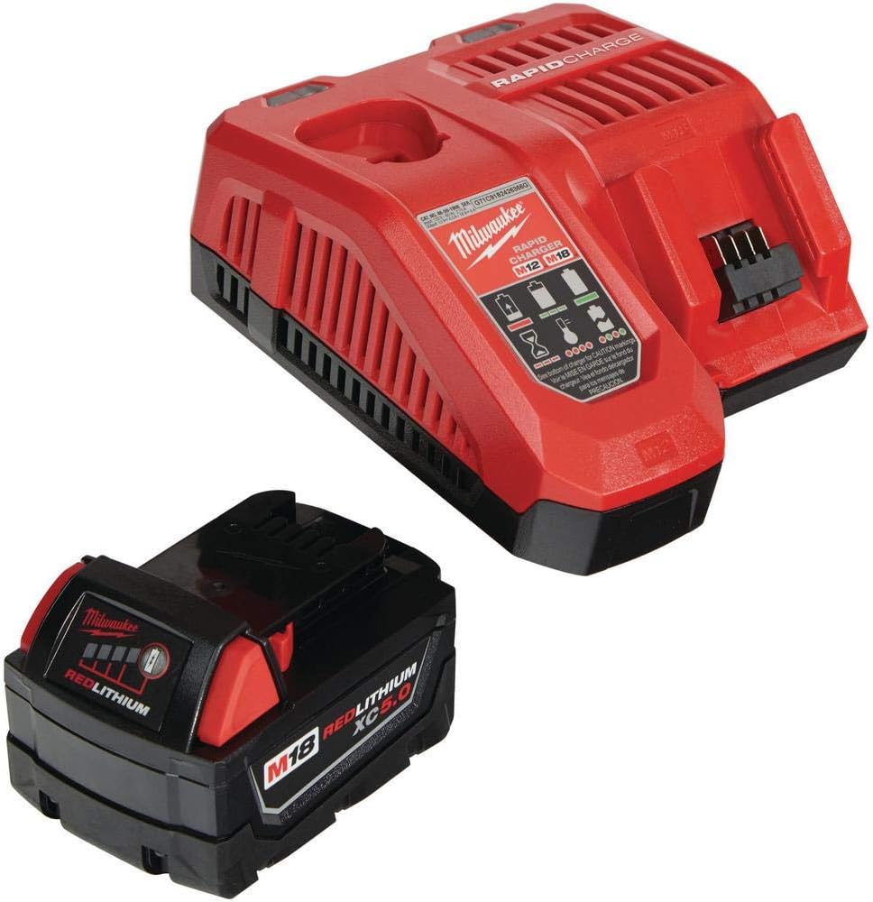 Milwaukee 48-59-1850 M18 18-Volt Lithium-Ion XC Starter Kit with (1) 5.0Ah Battery and Charger