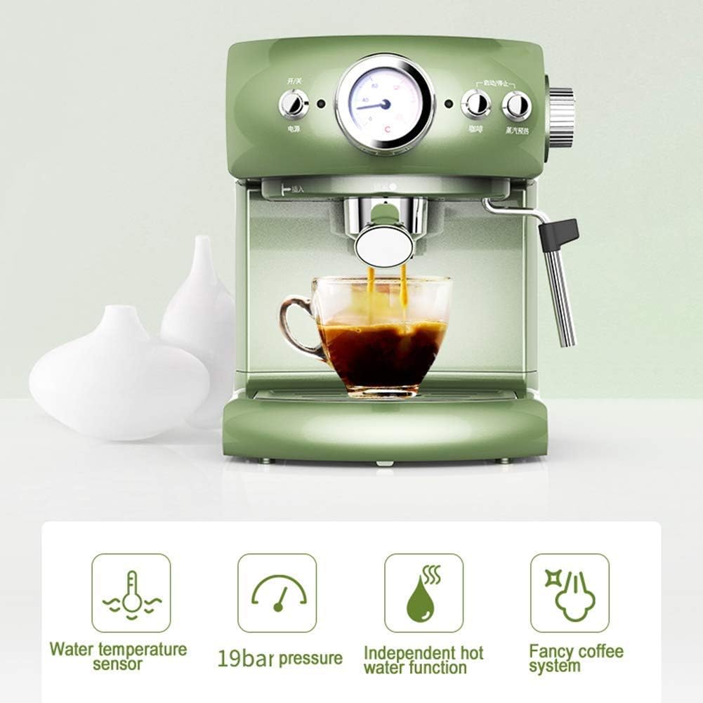 Fully Semi-Automatic Coffee Machine Retro Style Espresso Pump Type Household and Commercial Steam Type Milk Foam Strong Steam