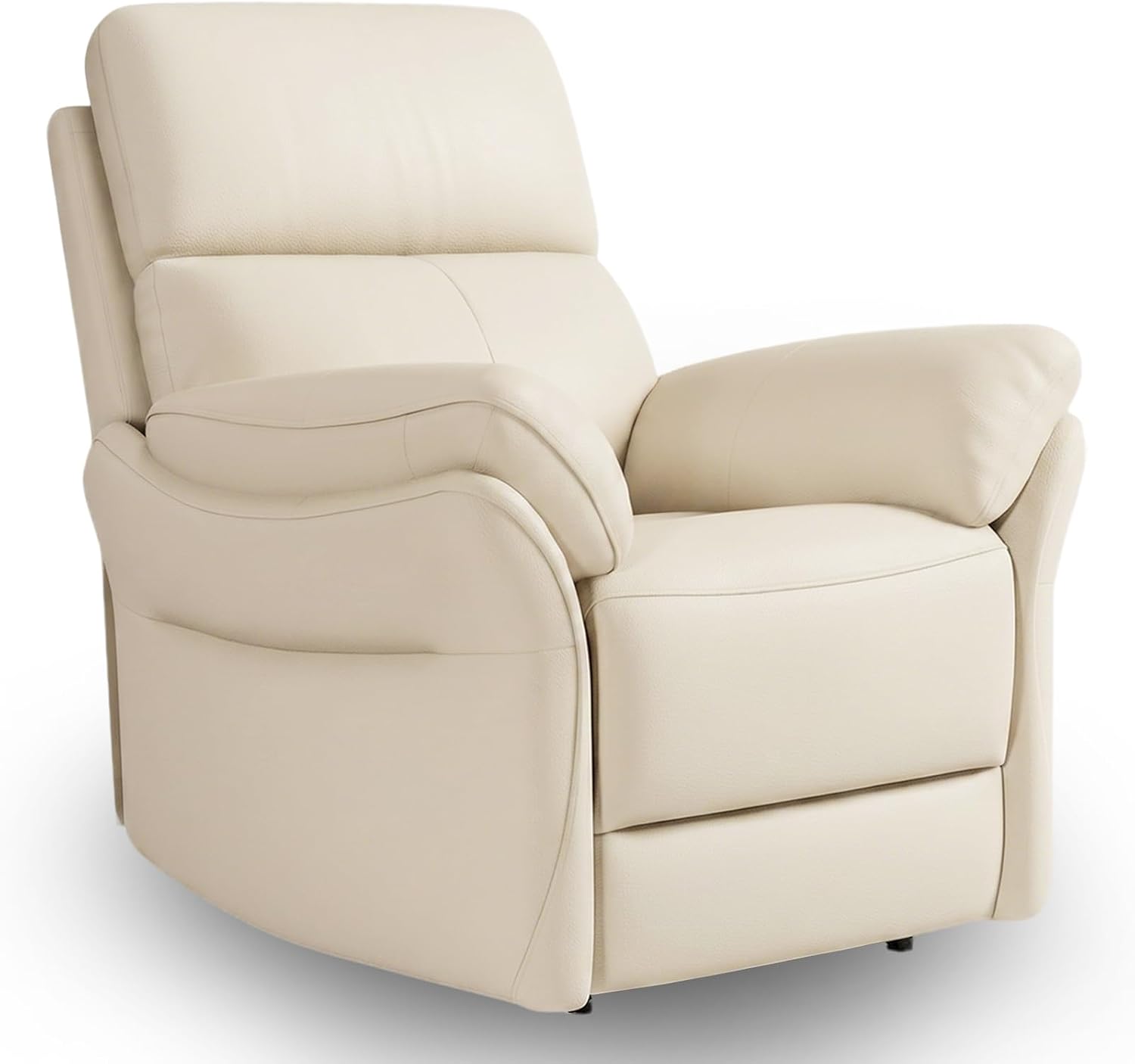 AIRSKY Genuine Leather Recliner Chair, Top Grain Leather, Italian Water-Washing Process, Lazy boy Recliner Chair, for Living Room, Theater Seating, Bedroom, Beige,R1
