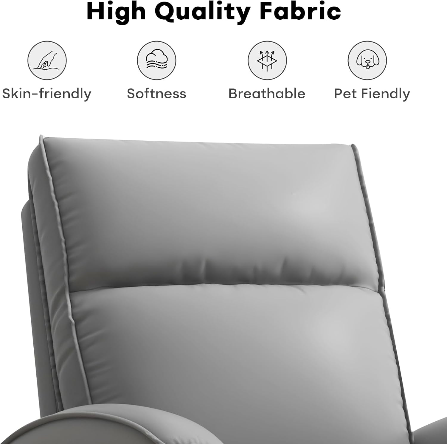 HAOMARKETS Swivel Rocker Recliner Chair, Manual Faux Leather Glider Rocking Recliners for Adults, 360° Swivel Nursery Reclining Sofa with Storage Pocket