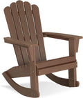 Psilvam Adirondack Patio Rocking Chair, Poly Lumber Porch Rocker with High Back, 350Lbs Support Adirondack Rocking Chairs for Both Outdoor and Indoor, Poly Rocker Chair Looks Like Real Wood